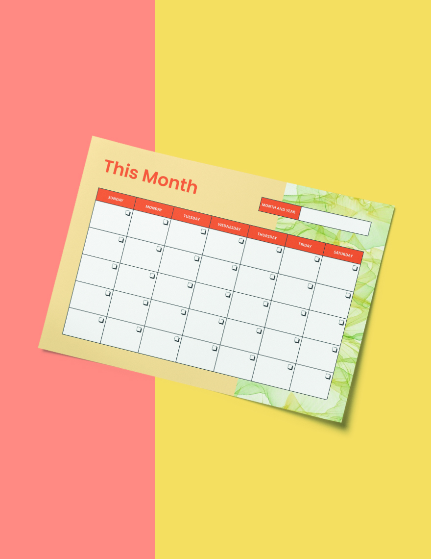 Monthly Desk Planner Template