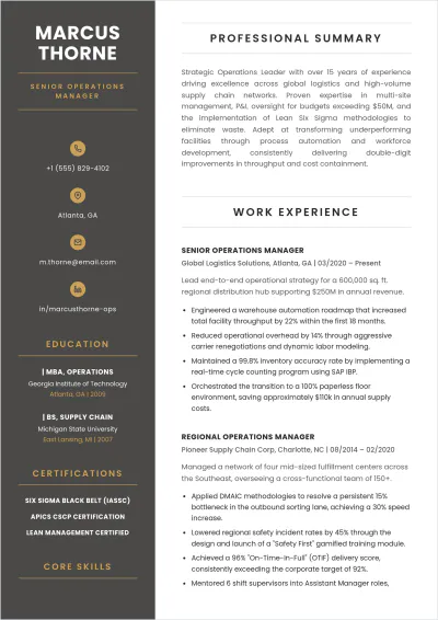 Free Work Experience ATS Resume Template, AI Resume Builder