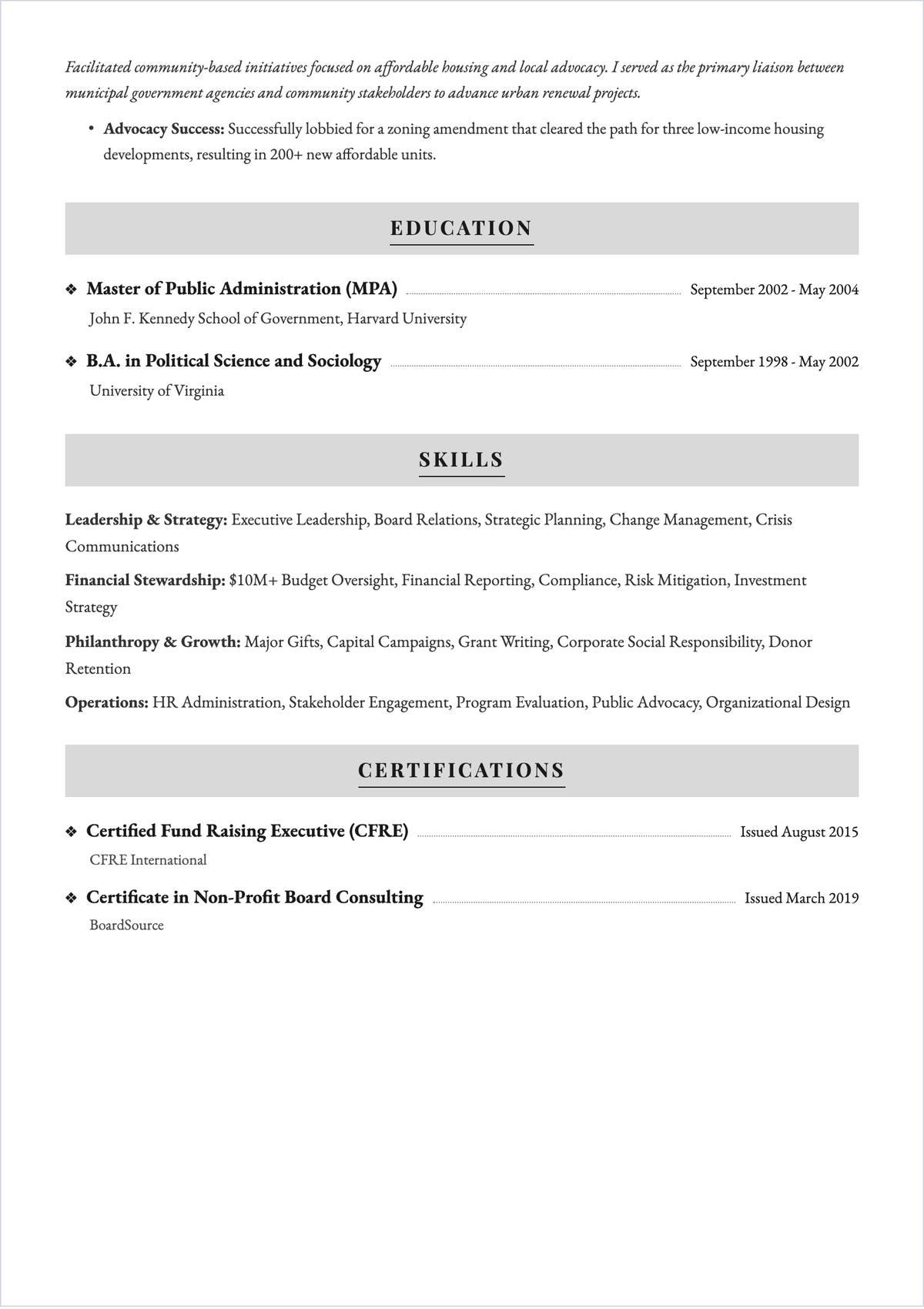 Free Executive Director ATS Resume Template, AI Resume Builder