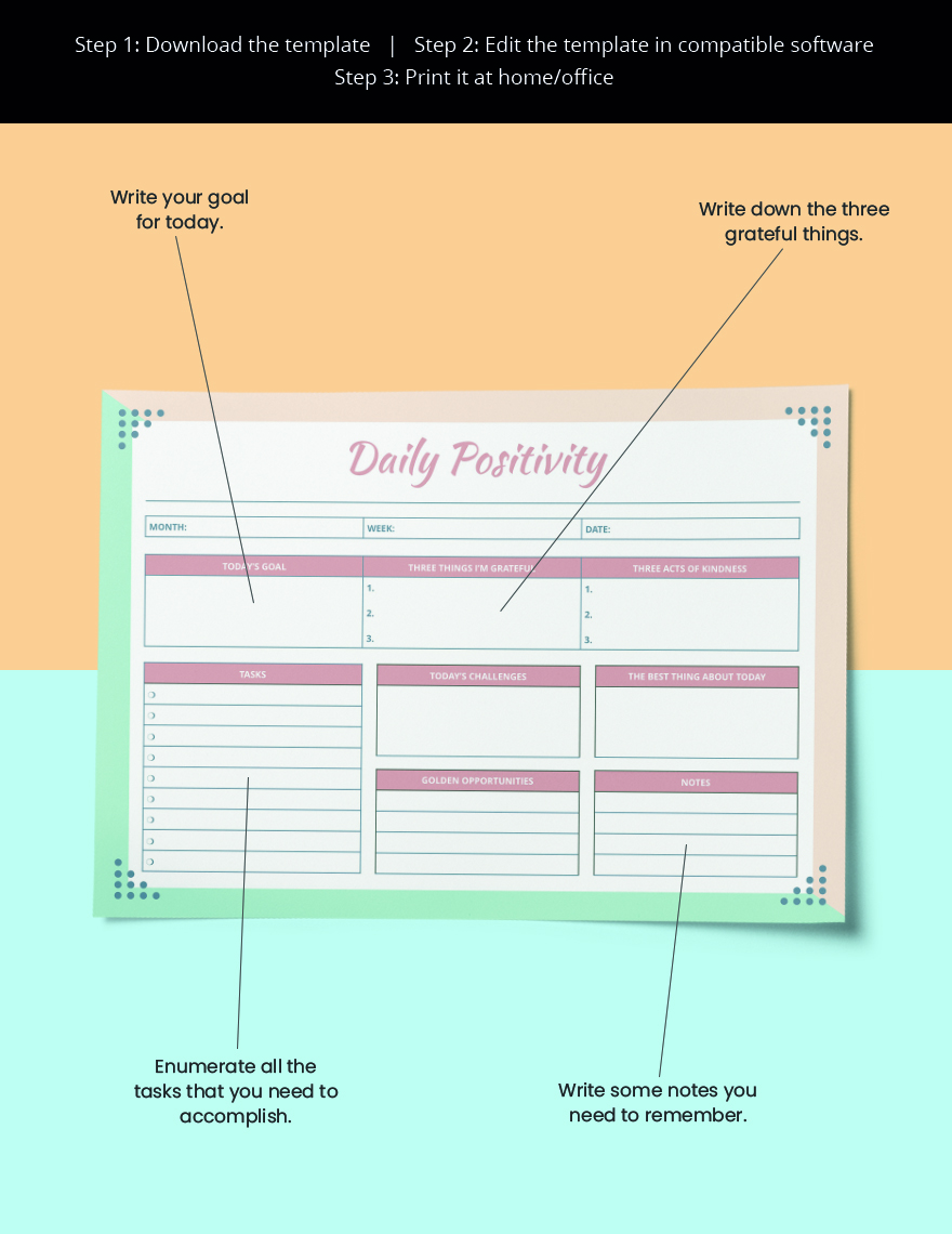 Law of Attraction Desk Planner Template