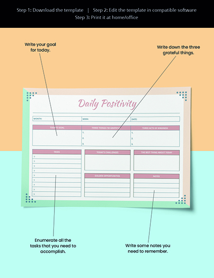 Law of Attraction Desk Planner Template Editable