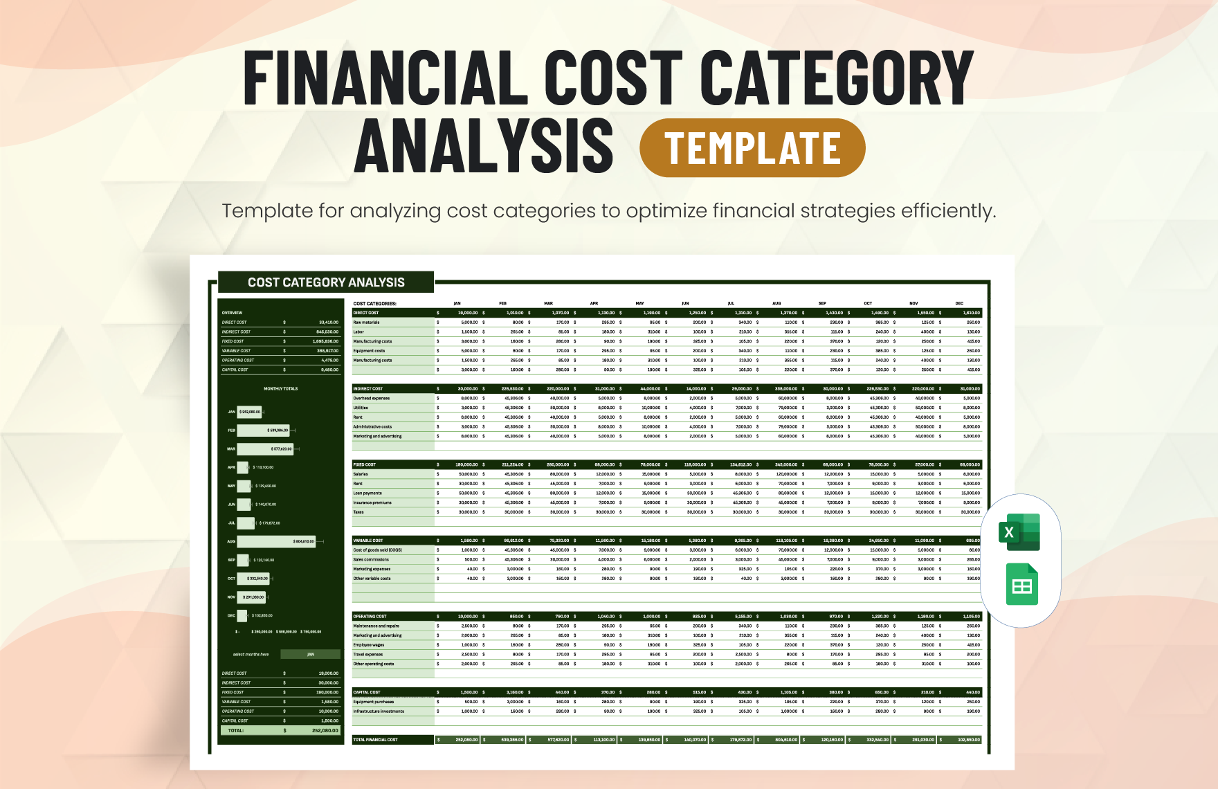 Financial Cost Category Analysis Template