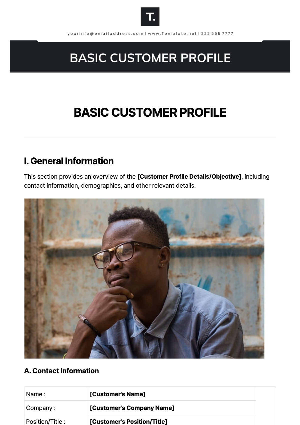 Basic Customer Profile Template - Edit Online & Download