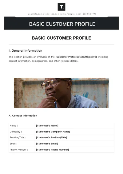 Free Basic Customer Profile Template to Edit Online