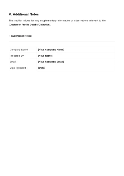 Free Basic Customer Profile Template to Edit Online