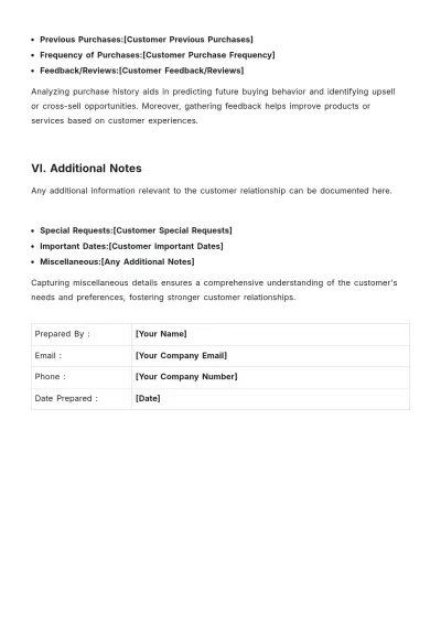 Free Simple Customer Profile Template to Edit Online