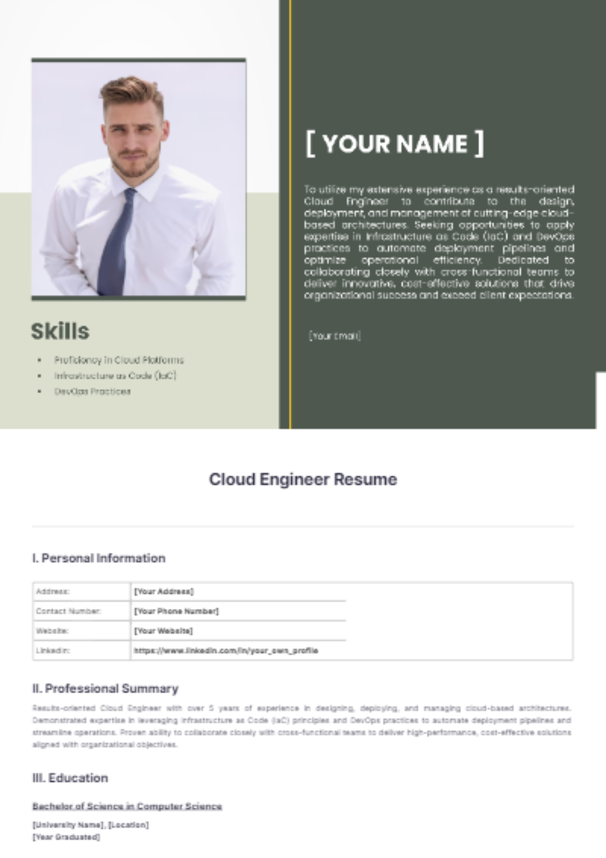 Cloud Engineer Resume - Edit Online & Download