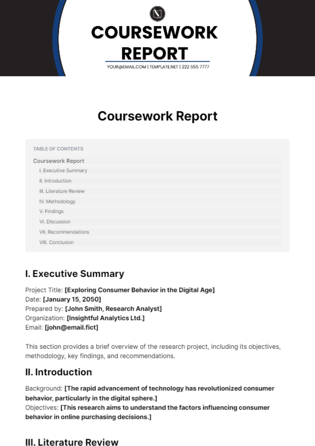 Coursework Report Template