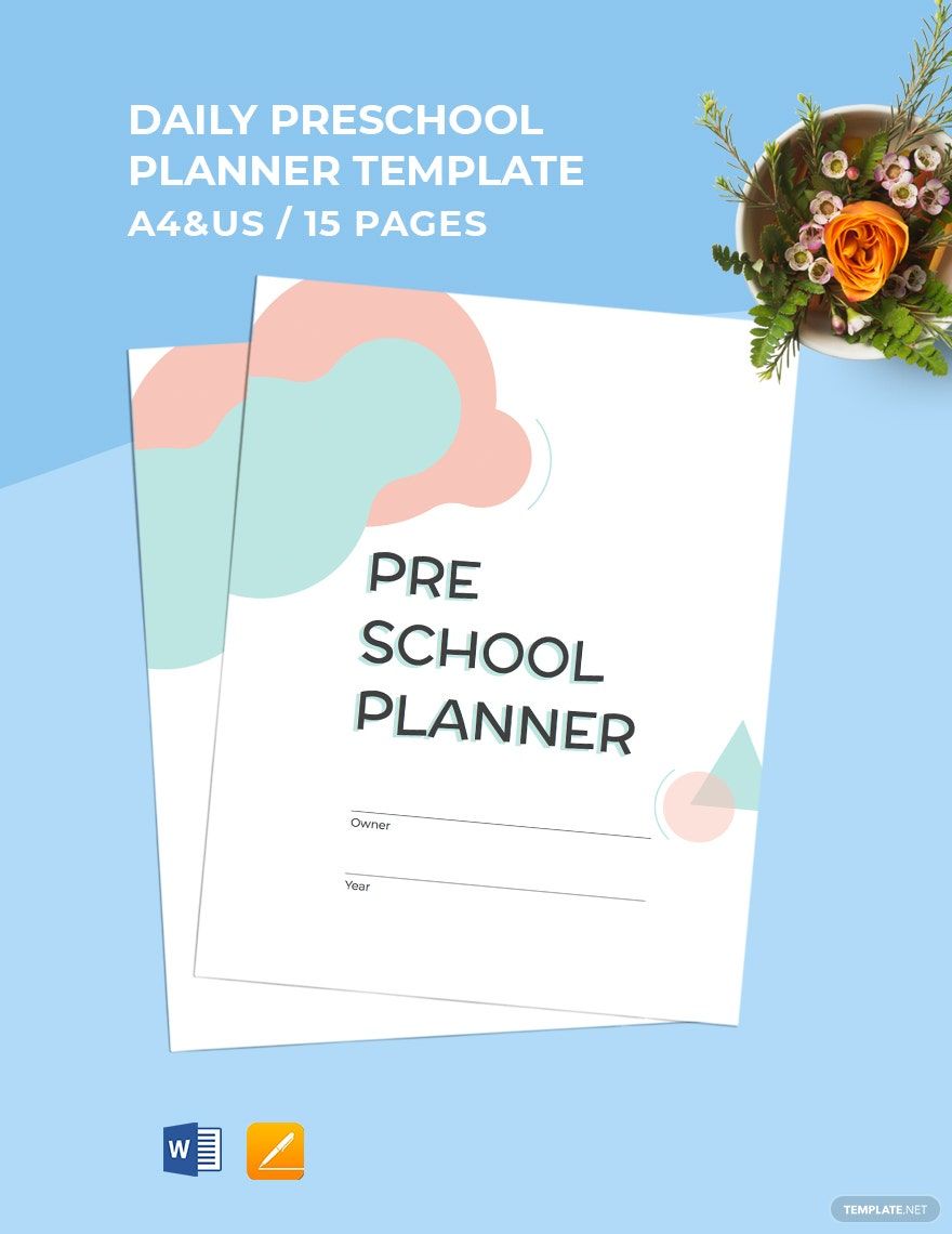 Daily Preschool Planner Template in Word, PDF, Apple Pages