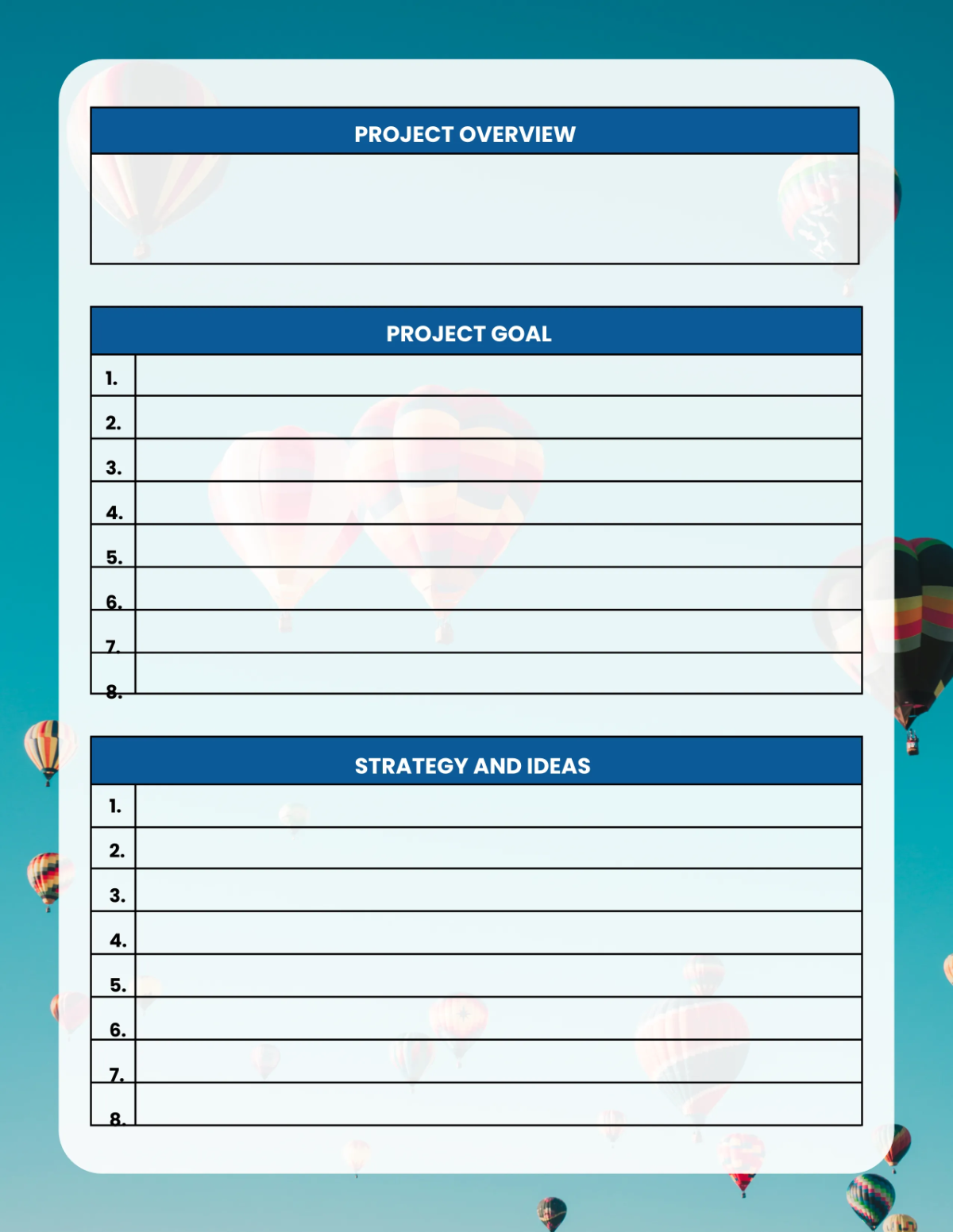 Free Travel Agency Project Planner Template to Edit Online