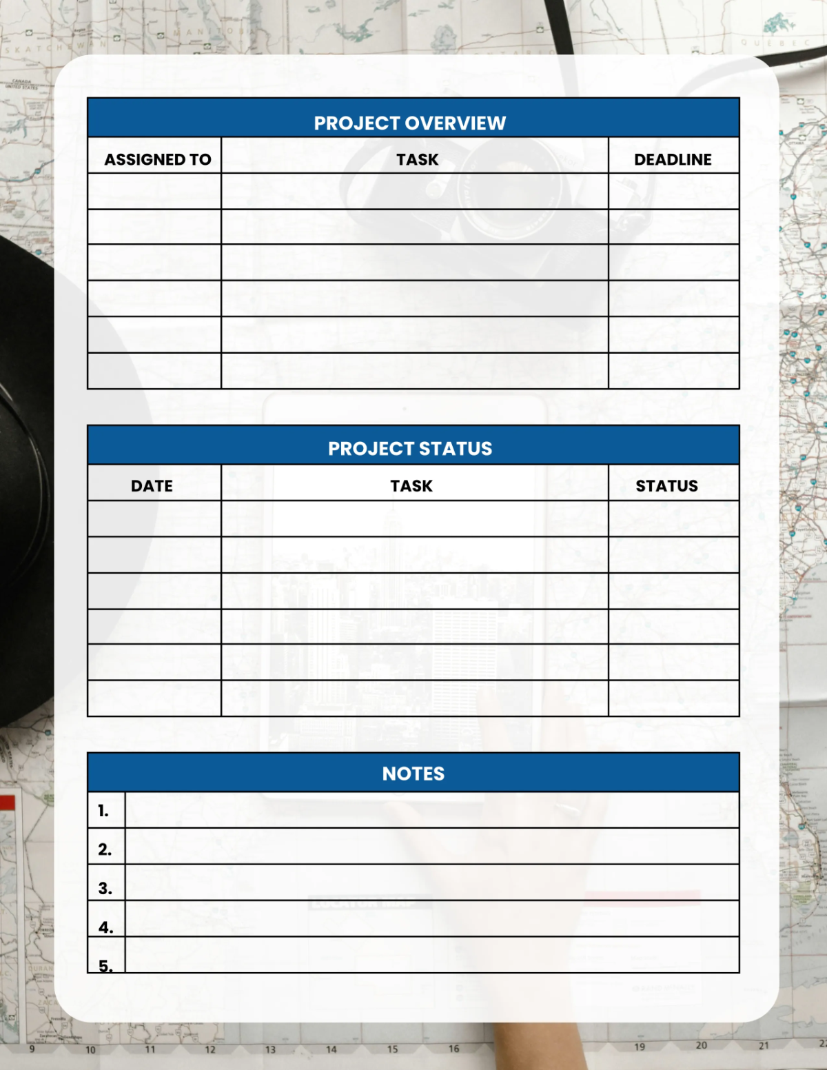 Free Travel Agency Project Planner Template to Edit Online