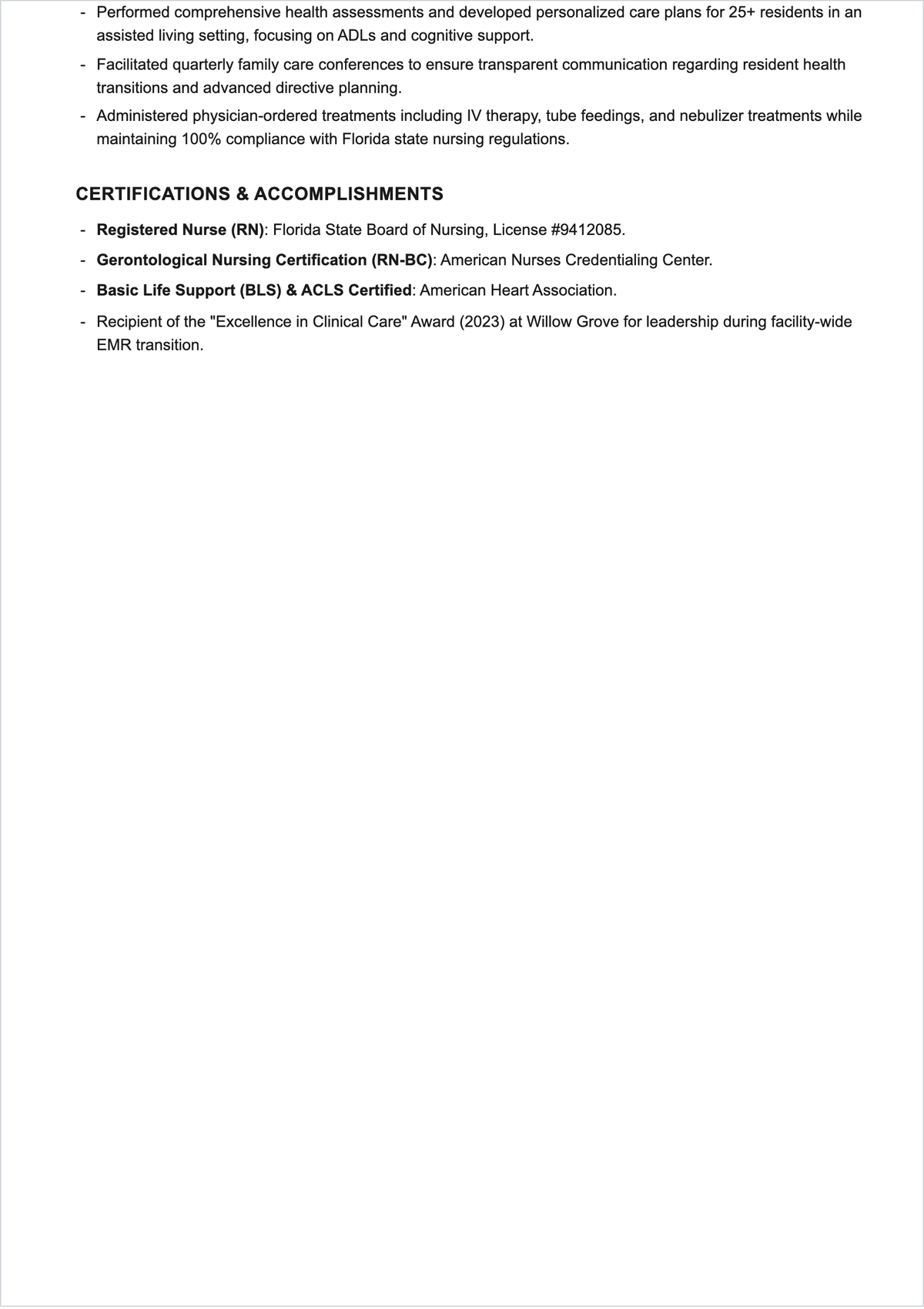 Free Geriatric Nurse ATS CV Template, AI CV Builder