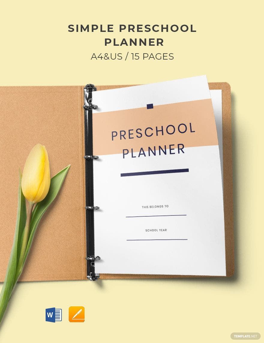 Simple Preschool Planner Template in Word, Google Docs, PDF, Apple Pages