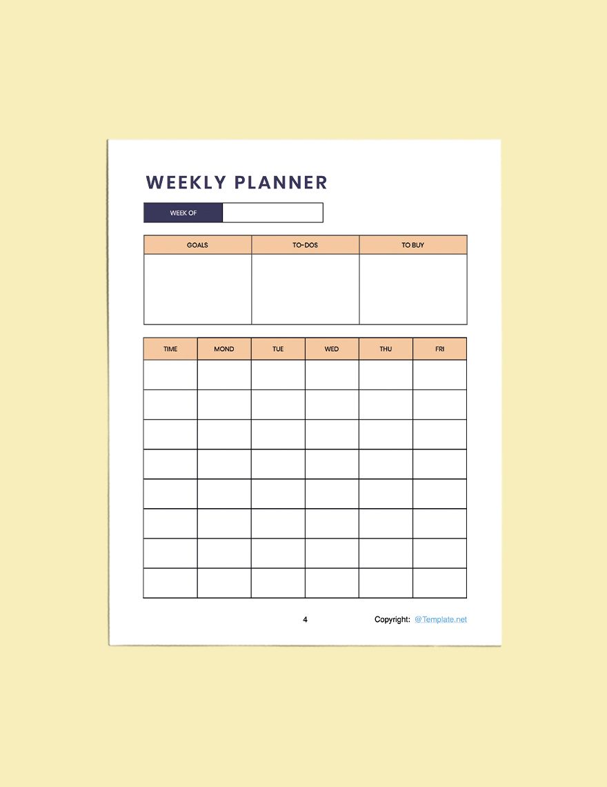 Simple Preschool Planner Template