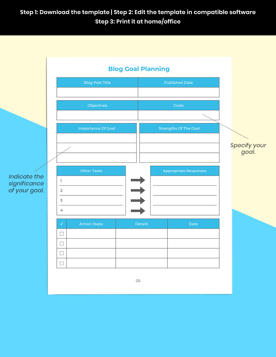 Blogging Planner Template Download In Word Google Docs PDF Apple 