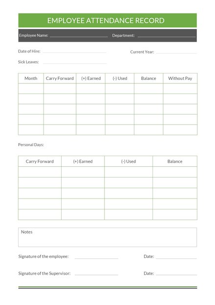employee attendance record template download 239 sheets in word