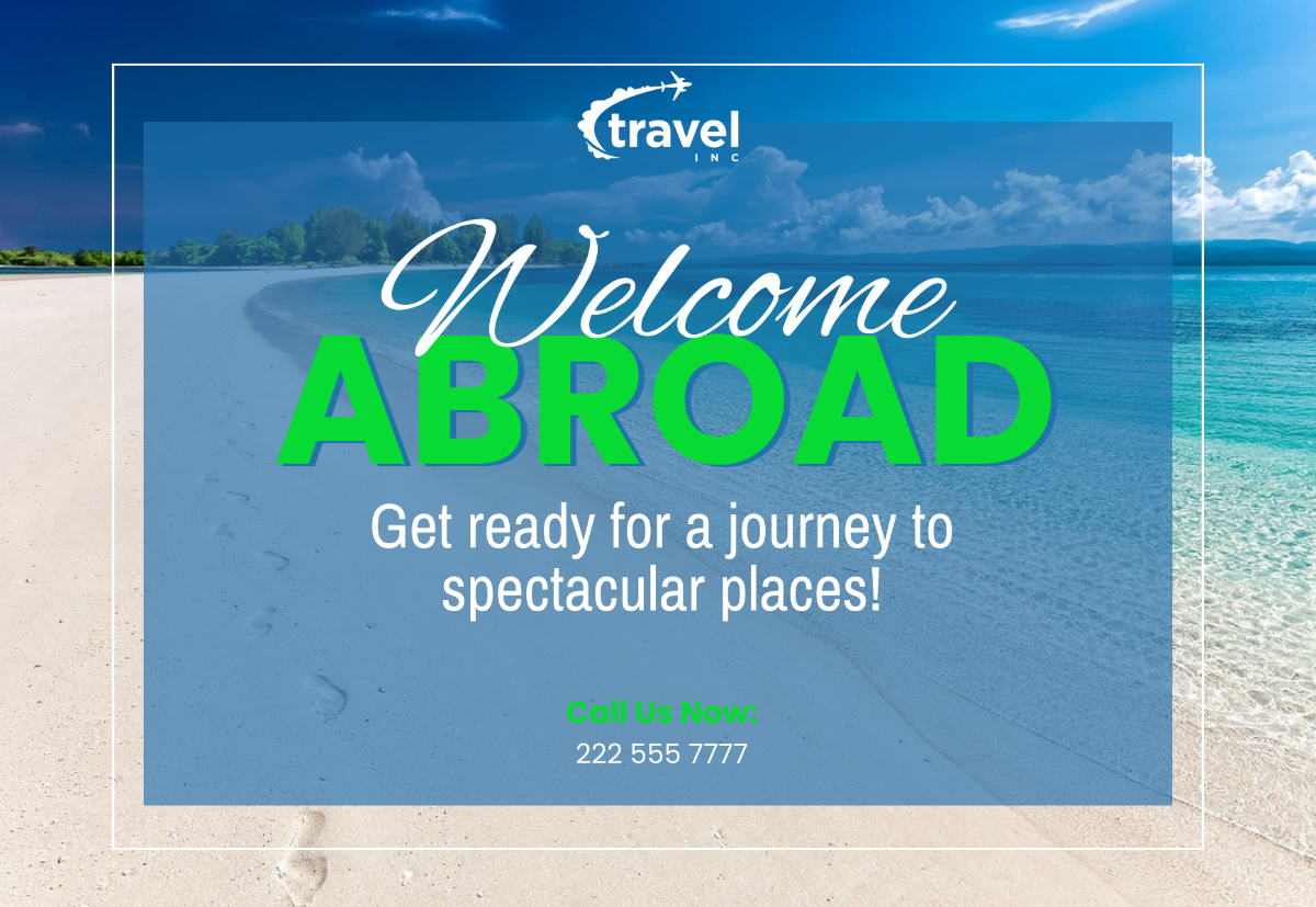 Travel Agency Welcome Card Template