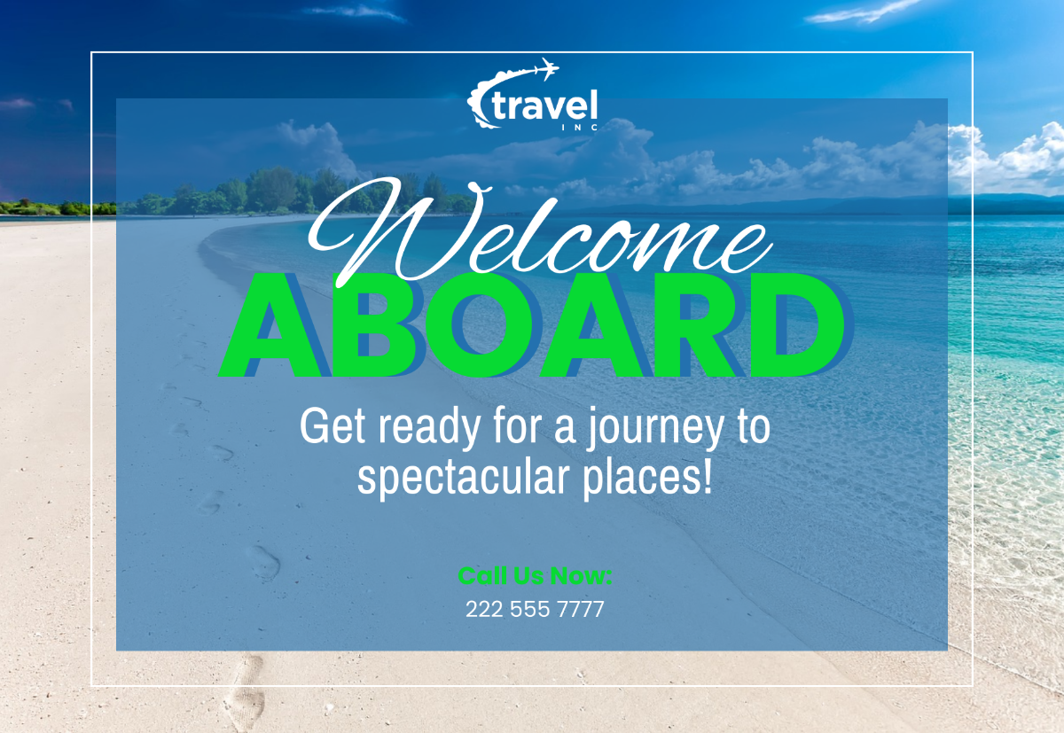 Free Travel Agency Welcome Card Template