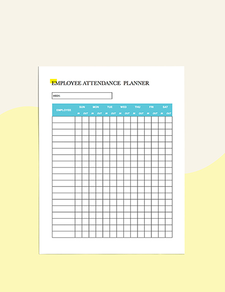 Small Business Employee Planner Editable