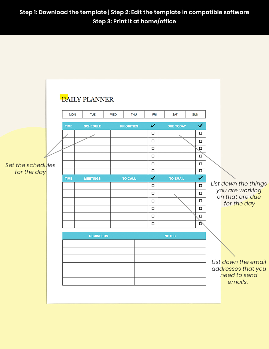 Small Business Employee Planner Template