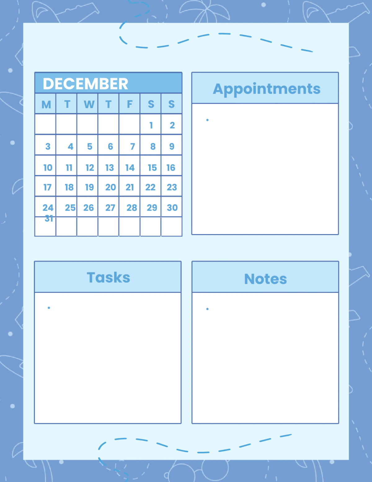 Free Travel Agency Monthly Planner Template to Edit Online
