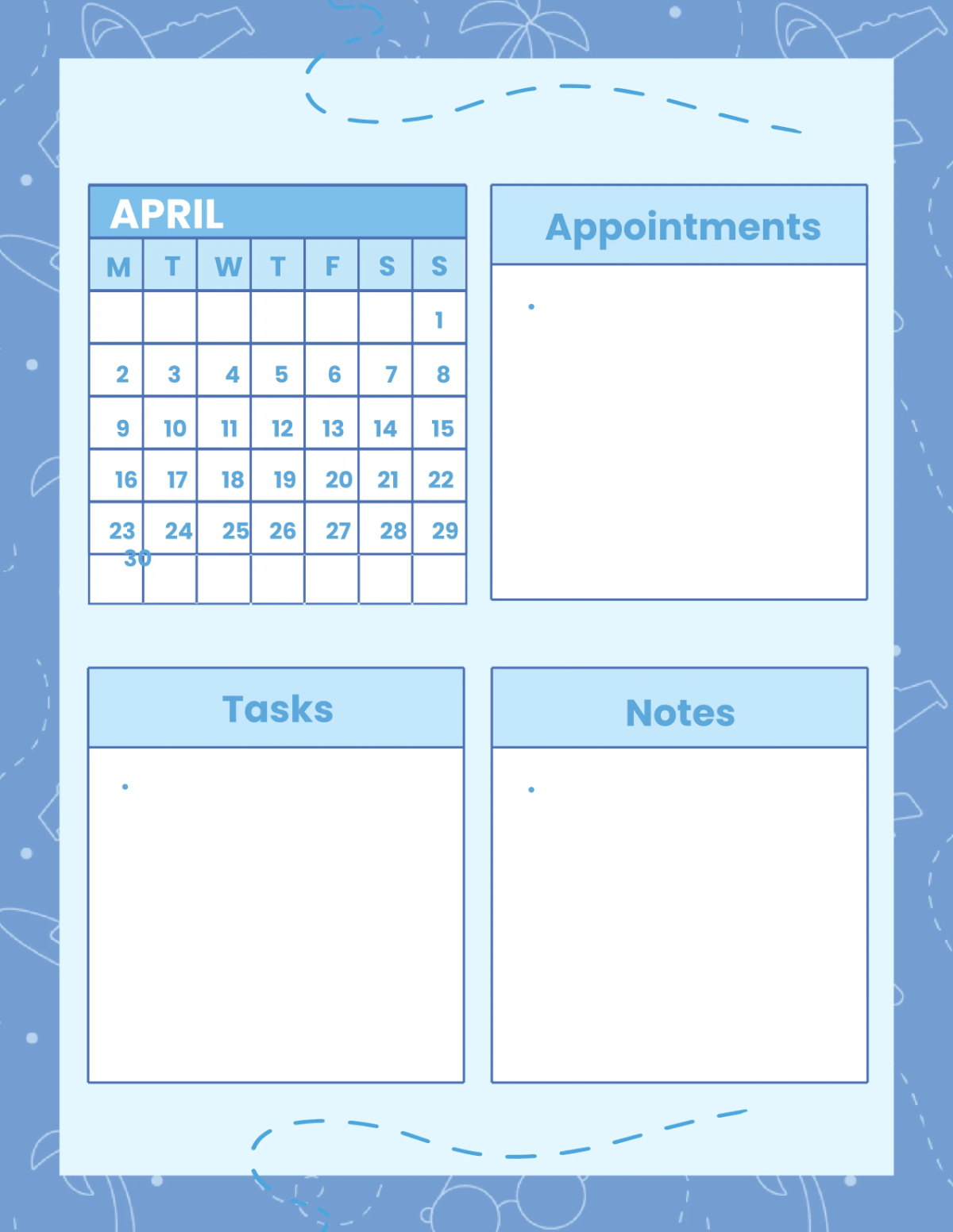 Free Travel Agency Monthly Planner Template to Edit Online