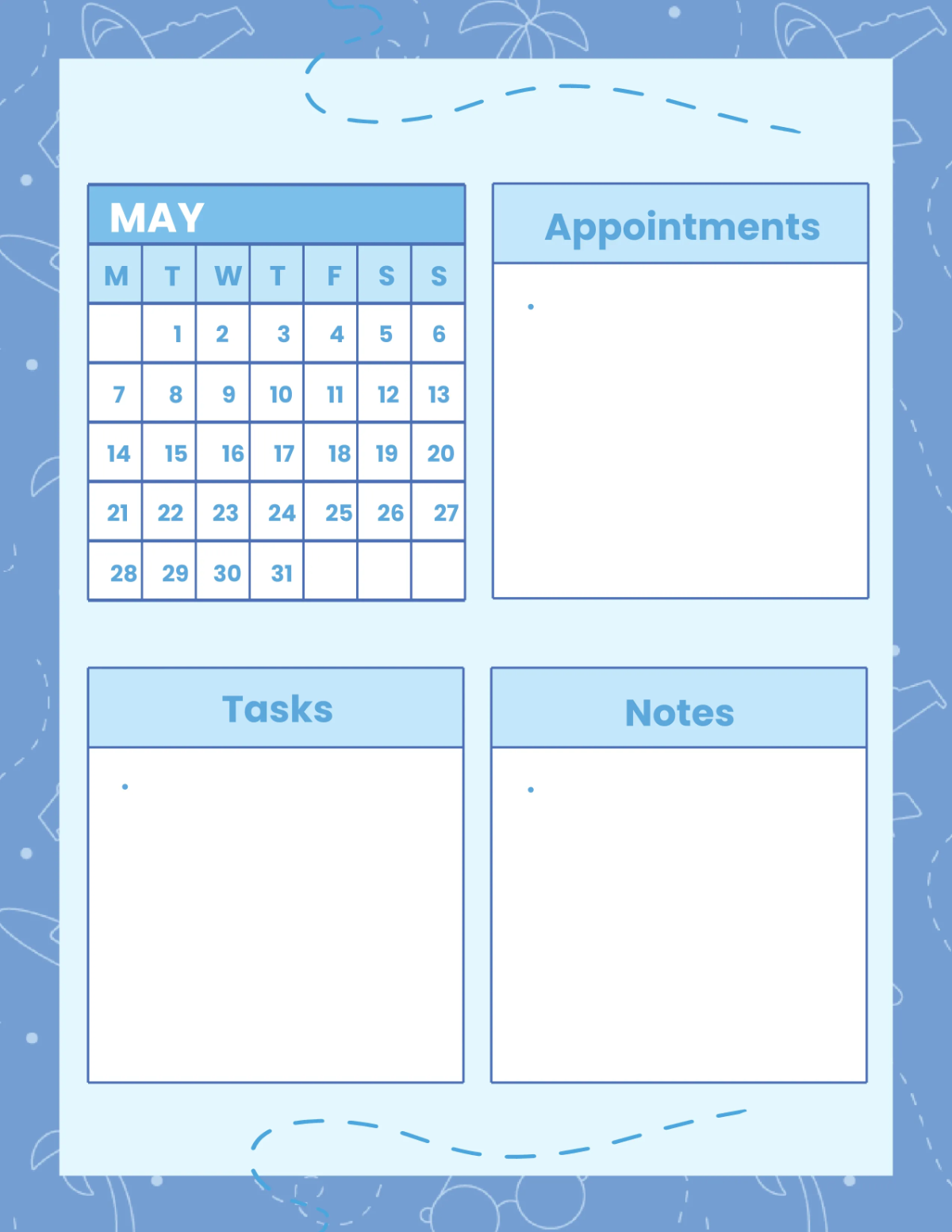Free Travel Agency Monthly Planner Template to Edit Online