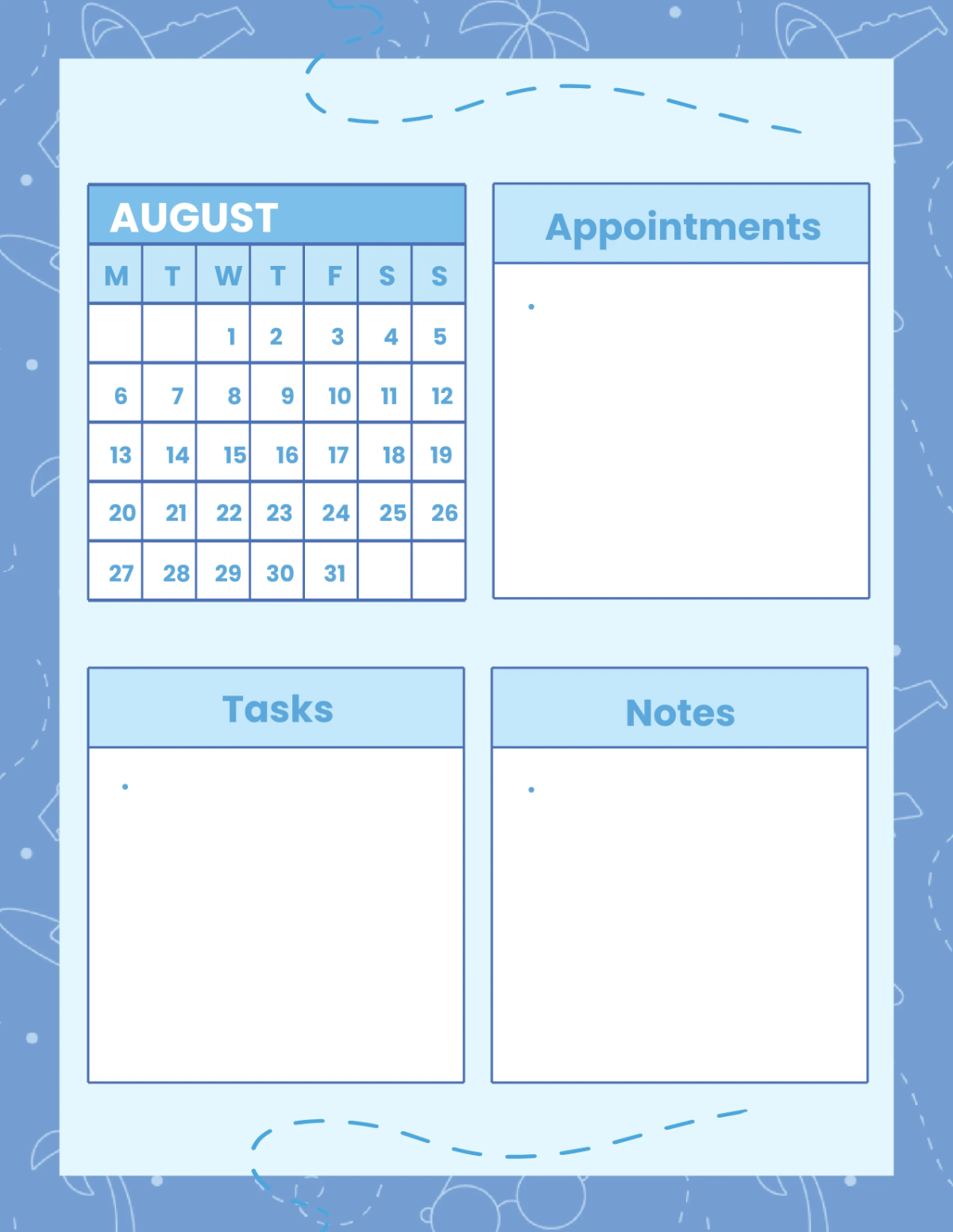 Free Travel Agency Monthly Planner Template to Edit Online
