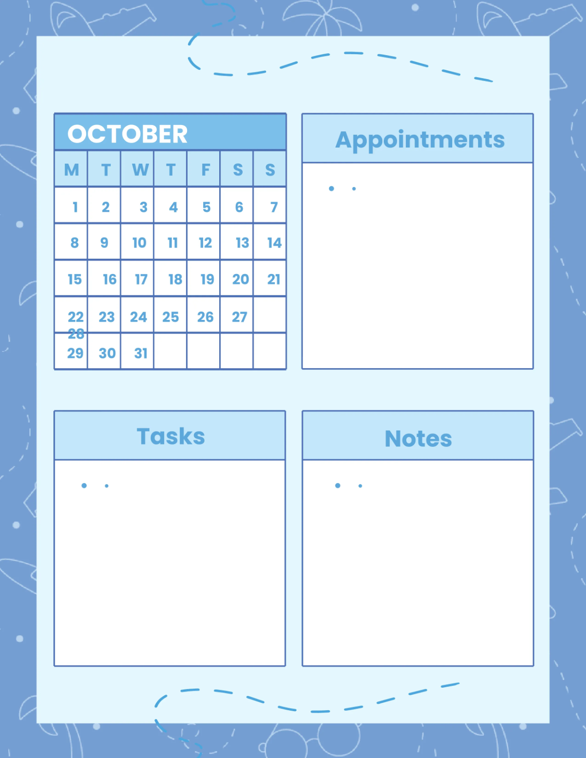 Free Travel Agency Monthly Planner Template to Edit Online