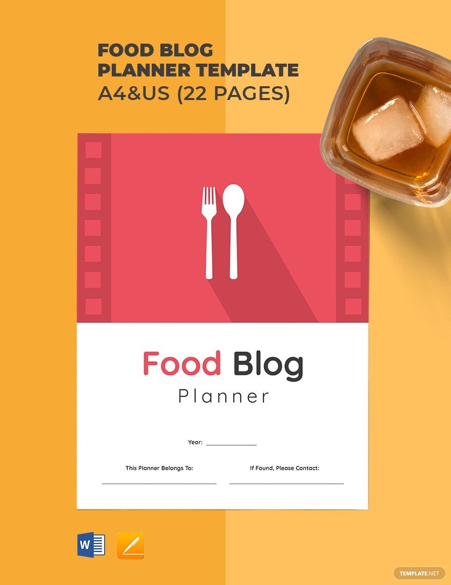 Food Blog Planner Template