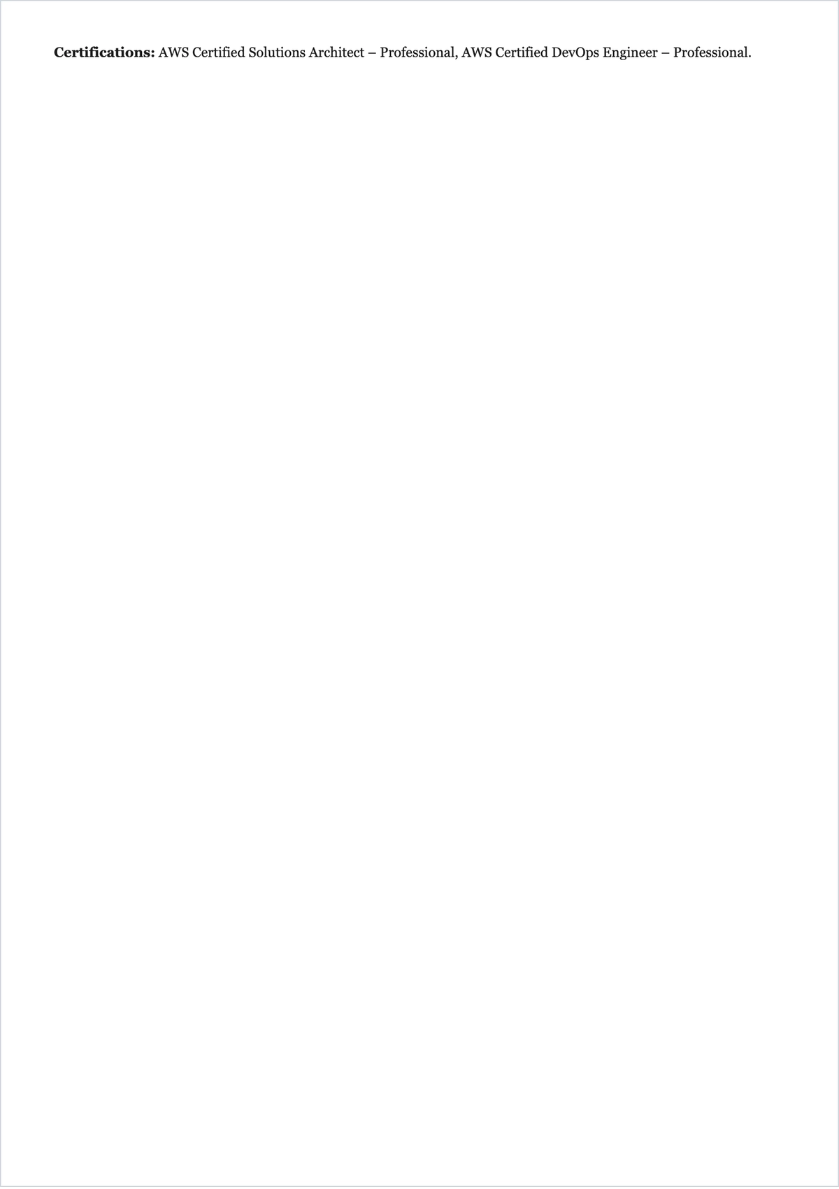 Free DevOps Engineer ATS Resume Template, AI Resume Builder