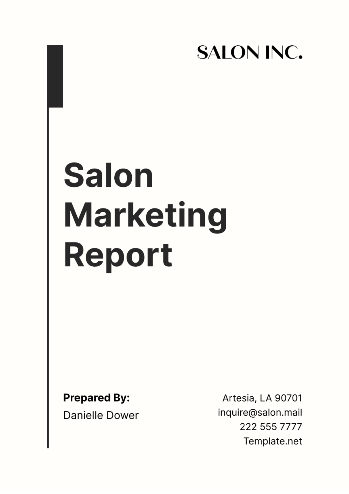 Salon Marketing Report Template - Edit Online & Download