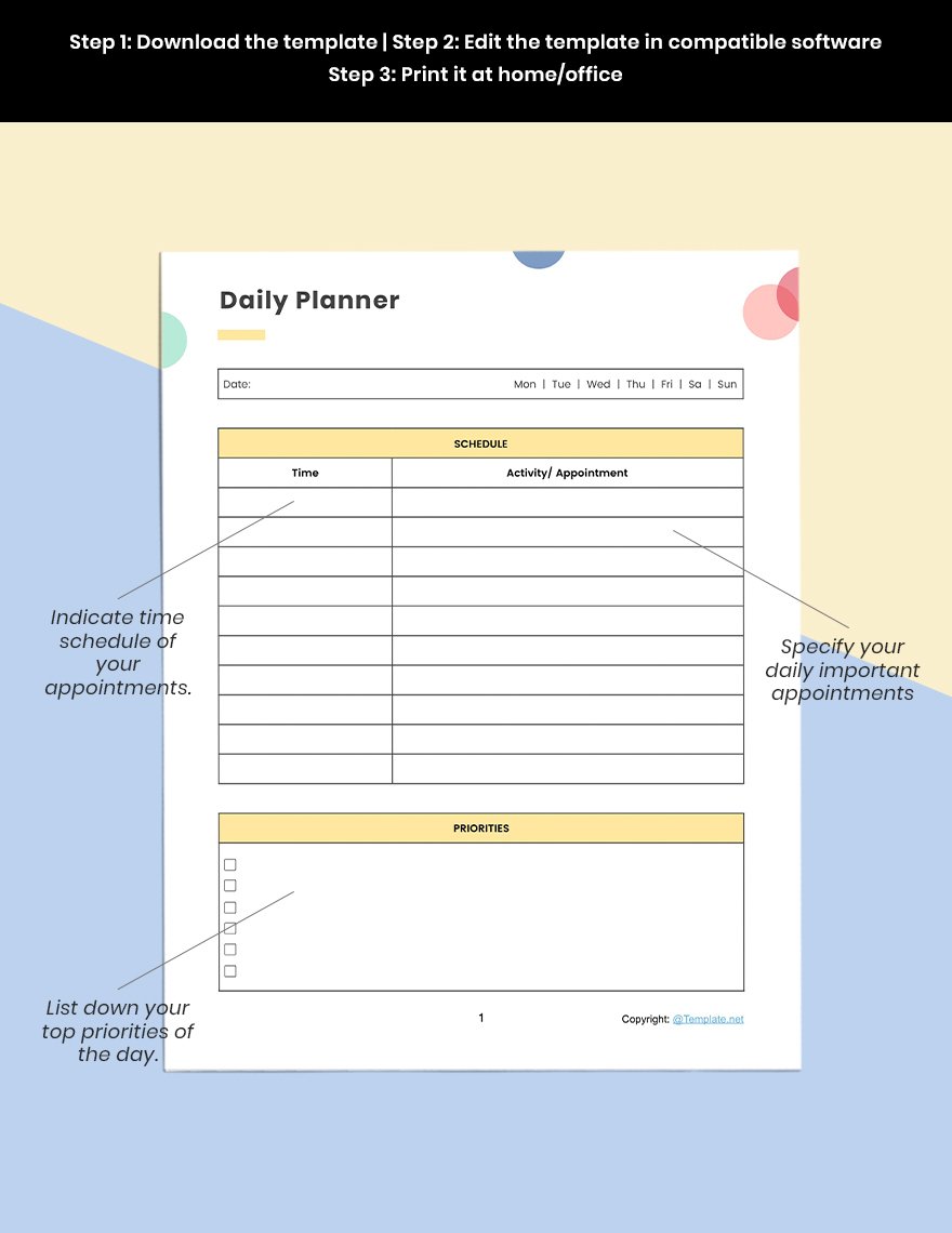 Printable employee Planner Download
