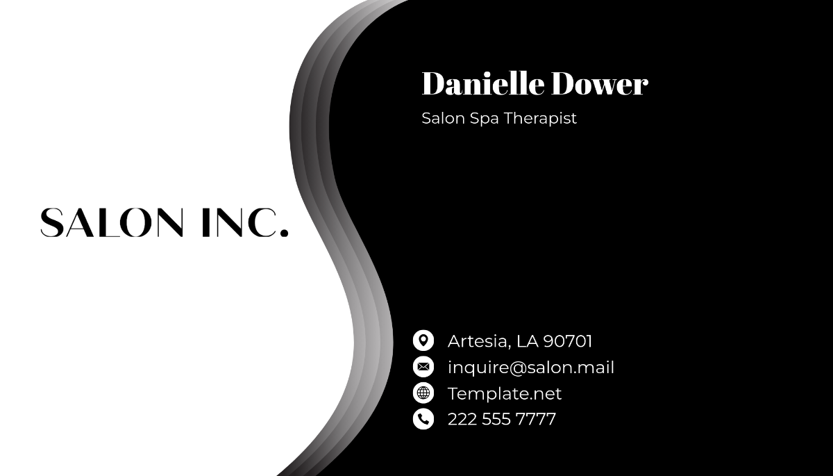 Free Salon Spa Therapist Business Card Template to Edit Online