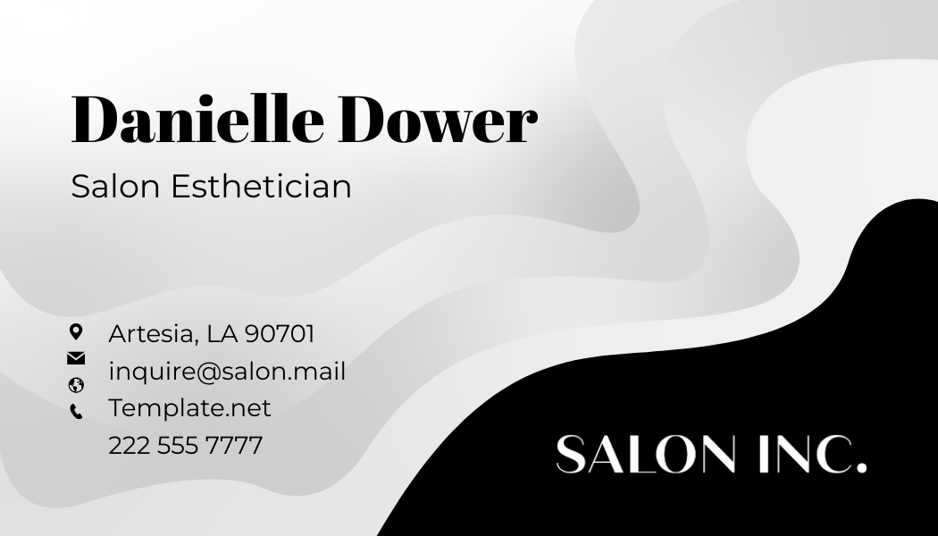 Salon Esthetician Business Card