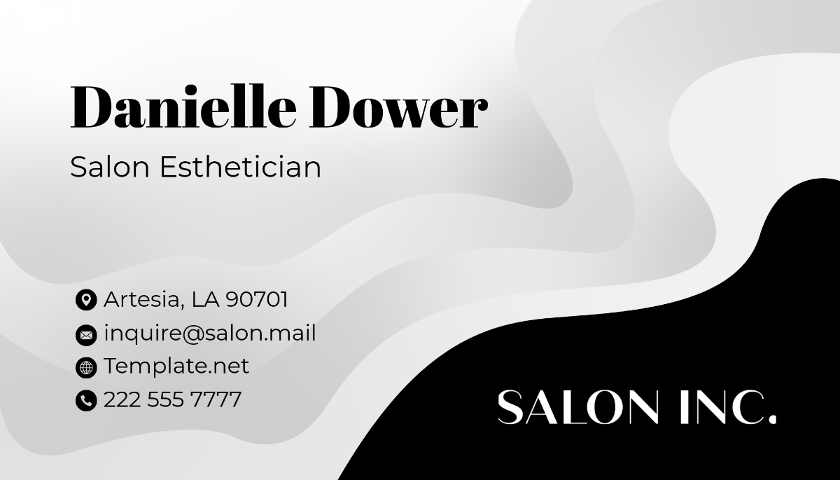 Free Salon Esthetician Business Card Template