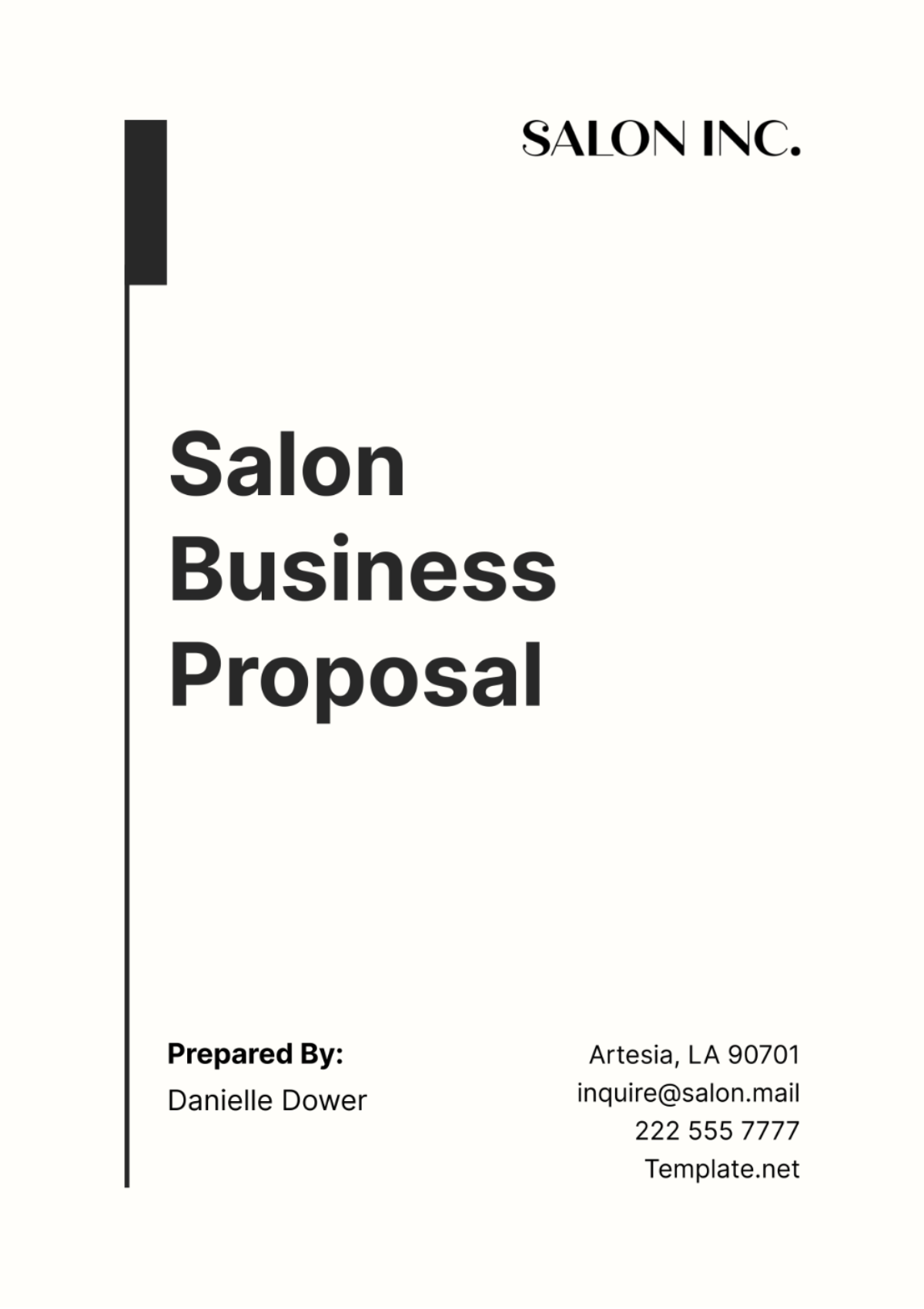 Free Salon Business Proposal Template