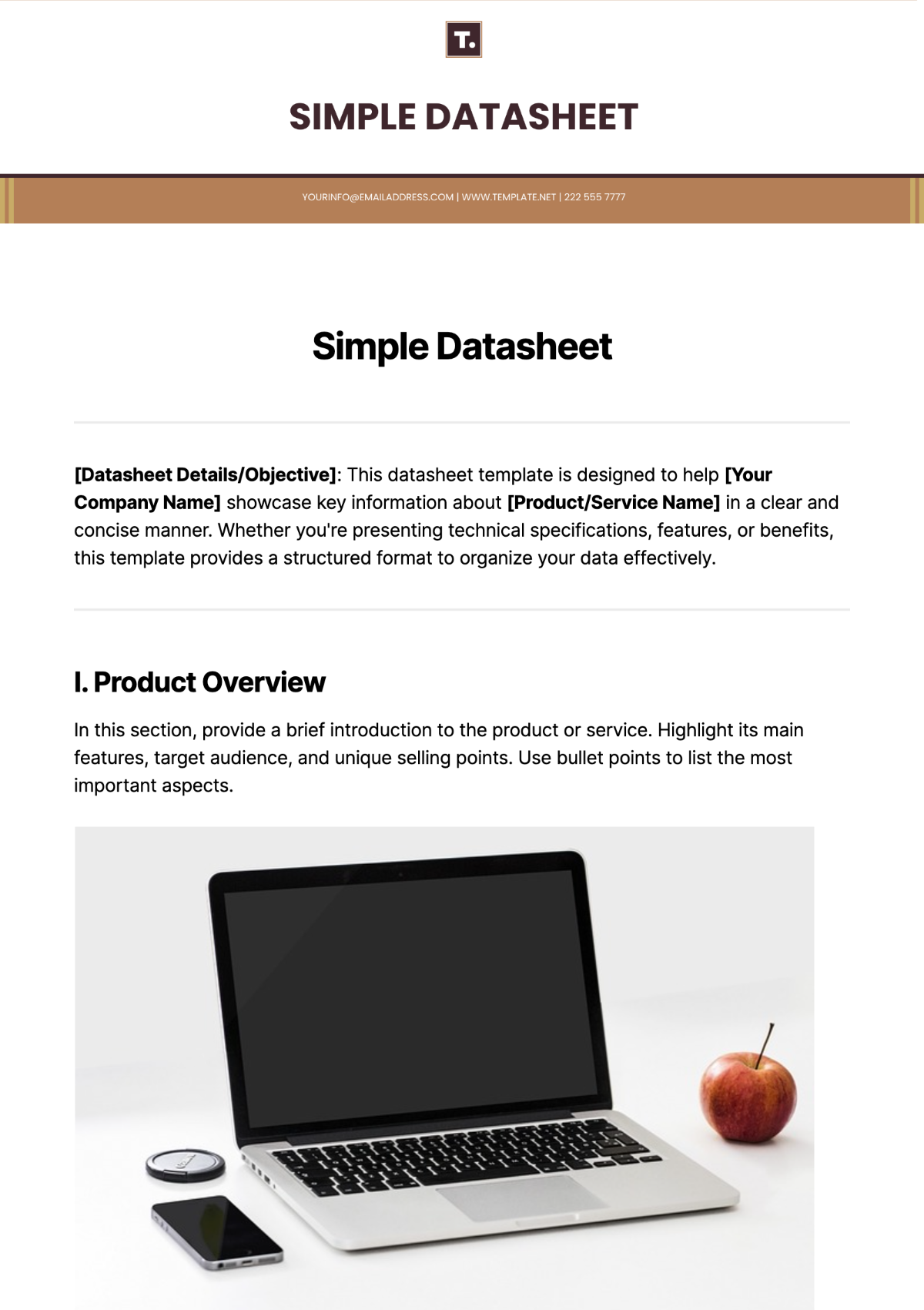 Simple Datasheet Template - Edit Online & Download