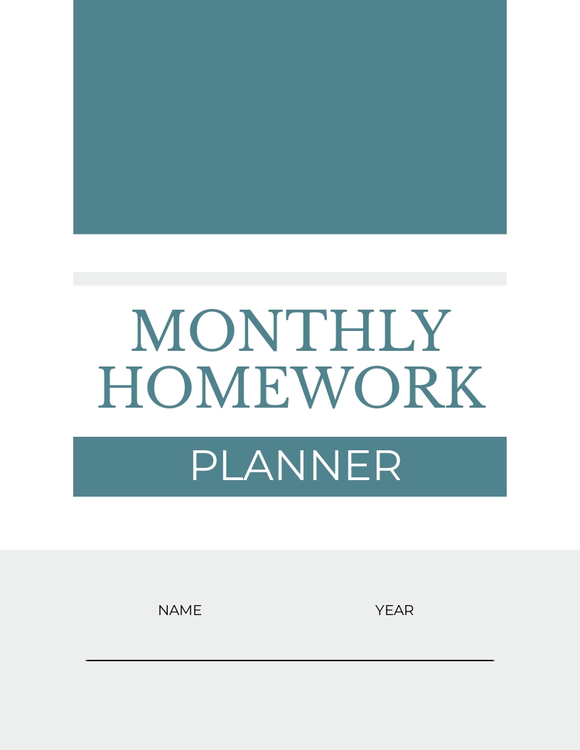 monthly homework planner