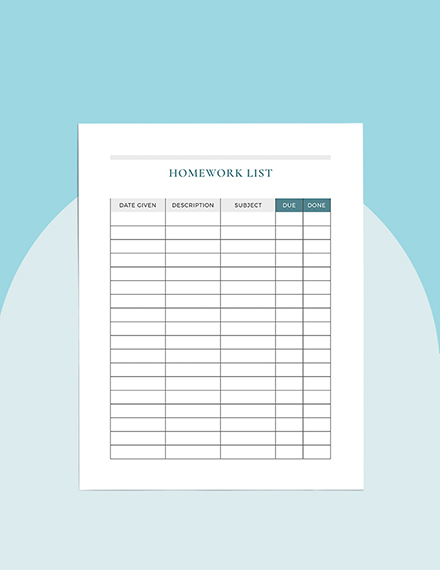 Homework schedule template excel picture