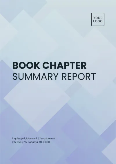 Free Book Chapter Summary Report Template to Edit Online