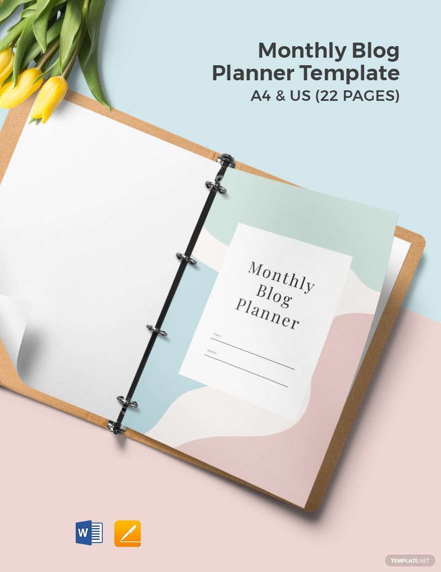 Monthly Blog Planner Template