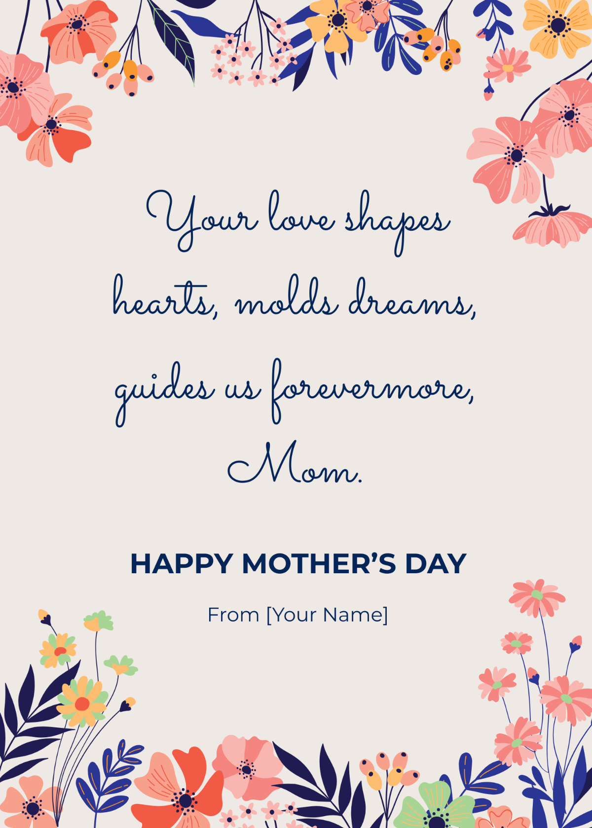 Free Mother's Day Message from Daughter Template