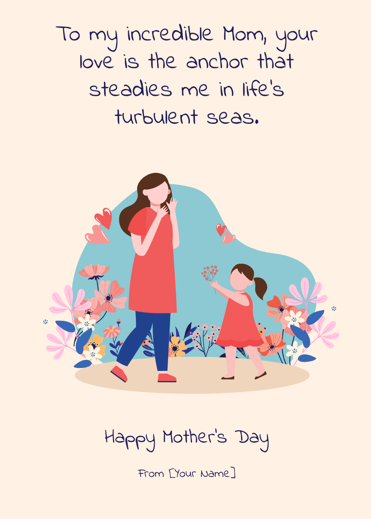 Mother's Day Touching Message Template