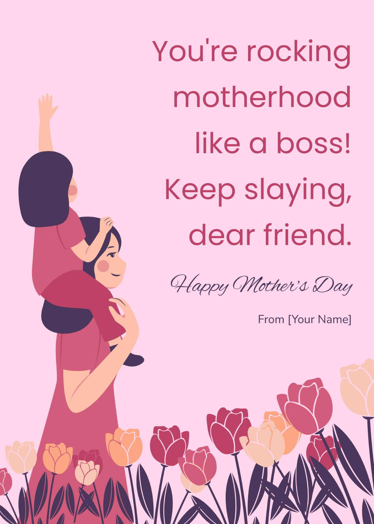 Free Mother's Day Message to a Friend Template