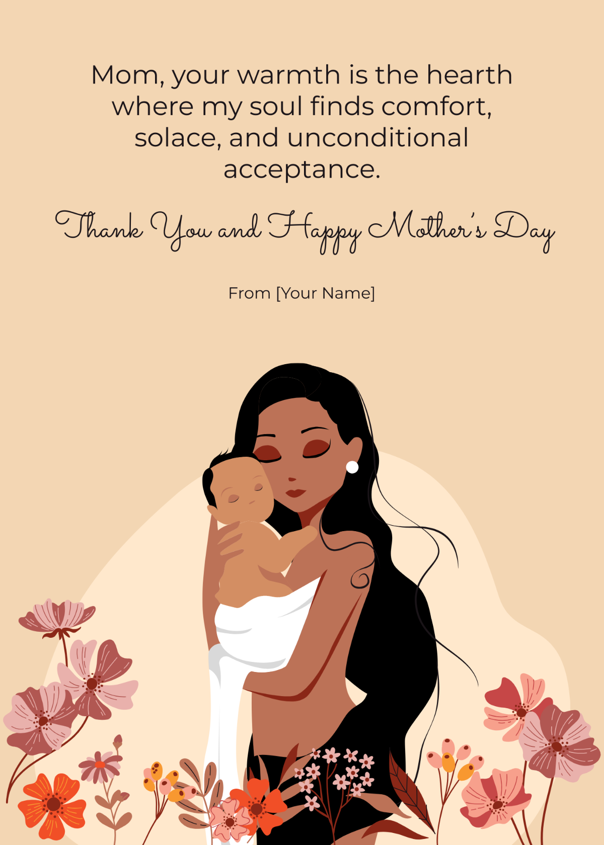 Free Mother's Day Thankyou Message Template