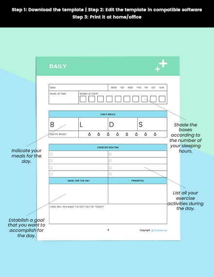 sample self care Planner Printable