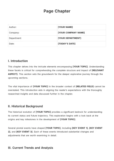 Free Page Chapter Template to Edit Online