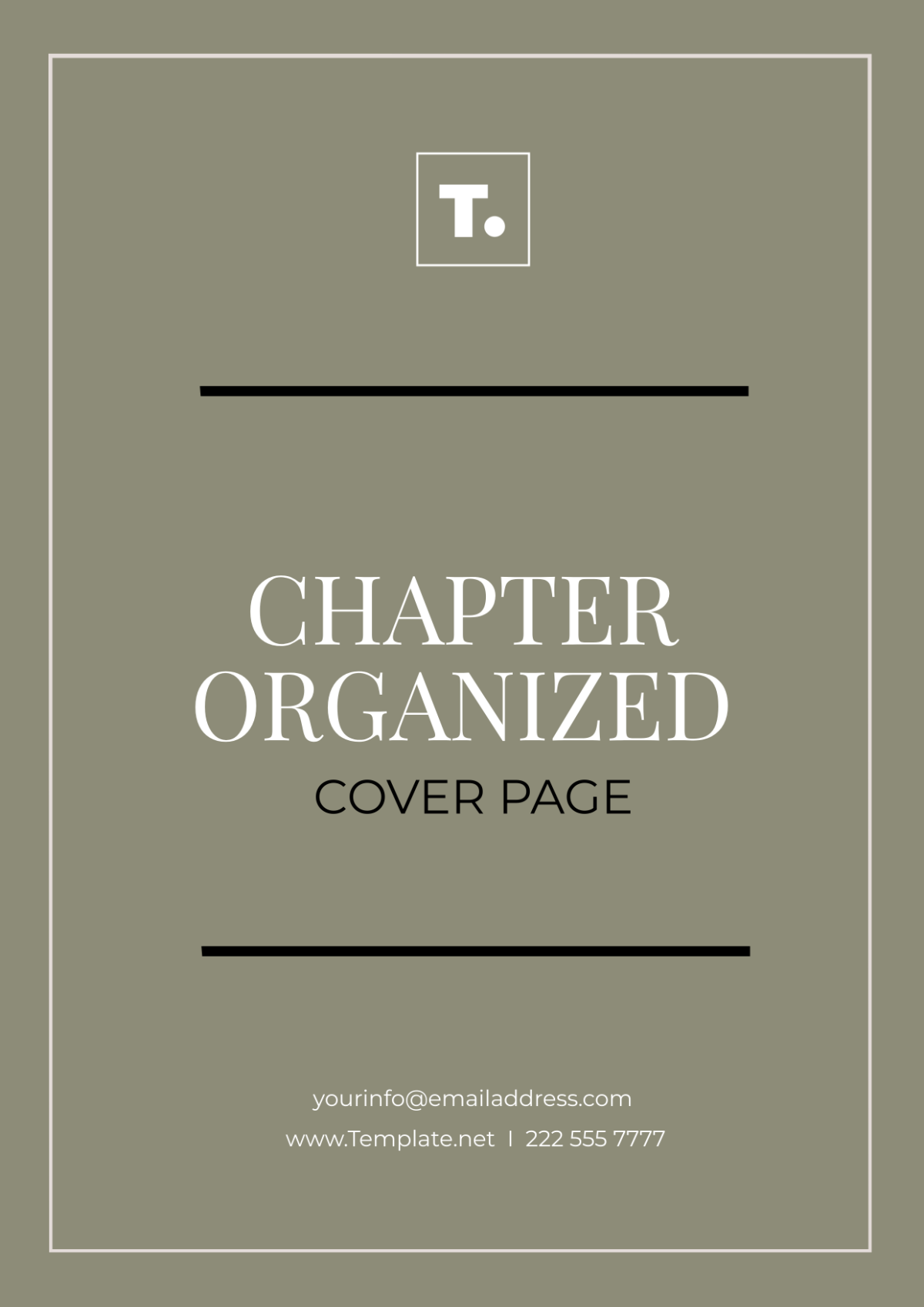 Free Chapter Organized Cover Page Template
