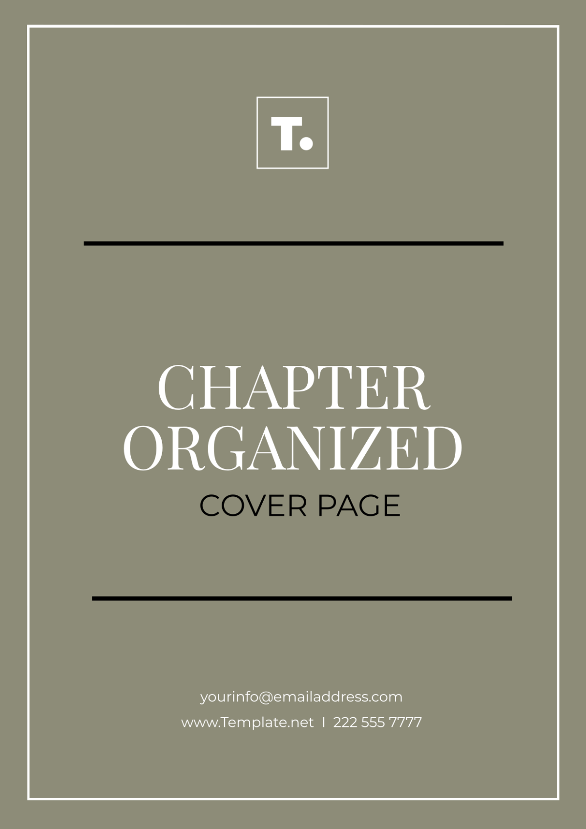 Chapter Organized Cover Page
